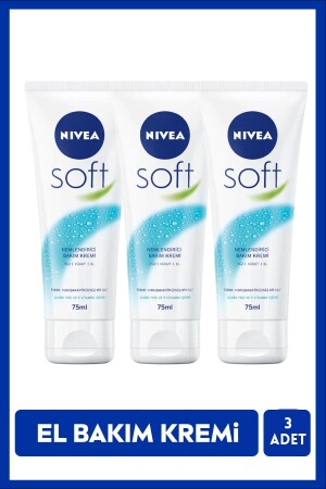 كريم العناية الناعمة من MNZ 75 مل X3 قطع، كريم العناية الرطبة، الوجه، الجسم، اليد، زيت جوجوبا و فيتامين E SET - NIVEA