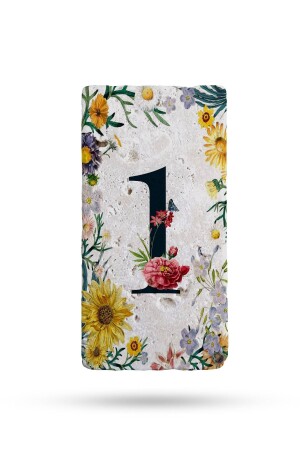 رقم الباب من الحجر الطبيعي من MNZ، رقم الباب المطبوع على الأشعة فوق البنفسجية 7,5x15 سم نمط4 رقم: 1 - Begoloni Stone Decor