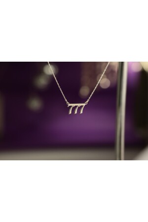 ملون من الذهب من الـ MNZ 777 رقبة - 925 سدرلينغ فضية 777 رقبة - 777 رقبة - فضية 777 رقبة - رقم الملاك رقبة ARM - Jewelrydiary