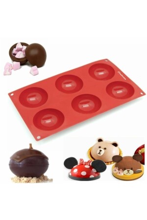 MNZ-سليكون نصف الكرة على شكل مفاجأة كرة البيض كعكة الشوكولاتة 78900* - KanyonGrup