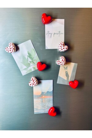 مغناطيس MNZ - مغناطيس الثلاجة - زينة الثلاجة - 8 مغناطيس القلب - عيد الحب هدية مجموعة نقطة البولكا - Gamy Crafts