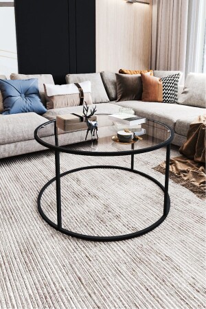 MNZ-- طاولة القهوة في برلين - 80 سم مستديرة طاولة القهوة الزجاجية الشفافة 1001690 - DEKOPRATİK