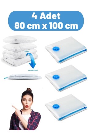 كيس الفراغ MNZ-كيس الفراغ غطاء الحقيبة المعدة المعدة المزج المعدة الحقيبة 80*100 4 قطع - Gogidigo Aradığın O