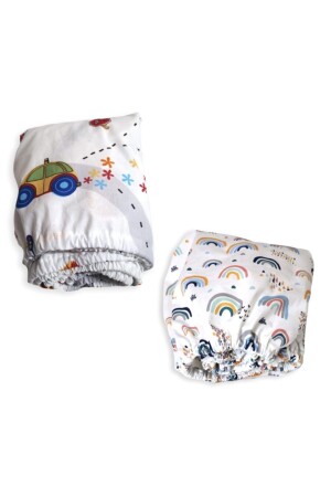 MNZ - حركة المرور والقوس قزح نمط ورقة معتادة 80x120 2 قطع 900 - Bebek Özel