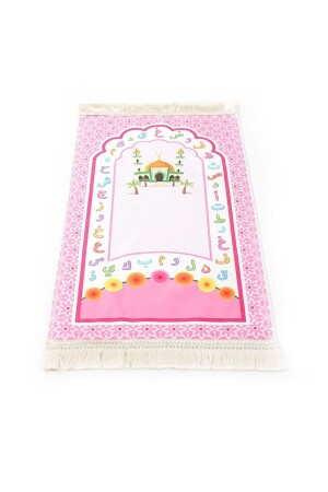 صلاة الأطفال (MNZ) - مات أكسا الوردي 82 × 45 سم 110 ج - مع كريات الصلاة هدية - İkranur