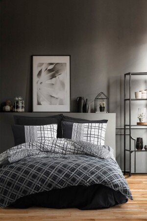 MNZ- الذكورية الواحدة غطاء غطاء غطاء مجموعة كارلوس الأسود 8680108053072 - Cotton Box