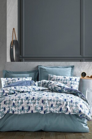 MNZ-دنيا غطاء المزدوج المزدوج مجموعة طوري أزرق 8680108053508 - Cotton Box