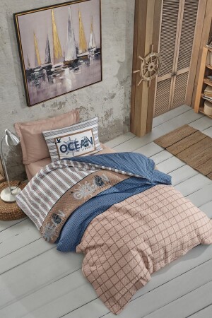 غرفة المراهقين من نوع MNZ مجموعة كاملة واحدة بحرية البحرية الأزرق 8680108053959 - Cotton Box