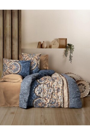 MNZ-مضاعفة ساتين غطاء غطاء مجموعة عزرا براون 8680108055908 - Cotton Box