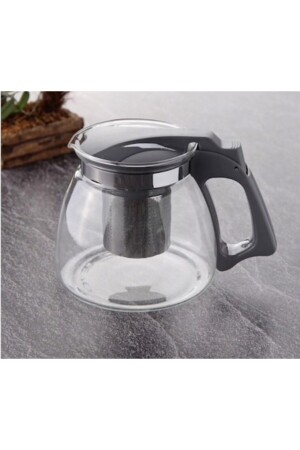 علبة شاي من زجاج MNZ مع استراينر 900 مل - لون رمادي - Tohana