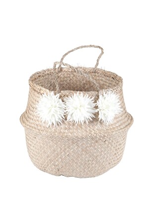 سلة ملفقة من MNZ، طبيعية، زهور بيضاء 910M183208-BY - KANCAEV