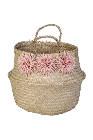 سلة ملفوفة من MNZ مع زهور وردي طبيعية 910M183208-PB - KANCAEV