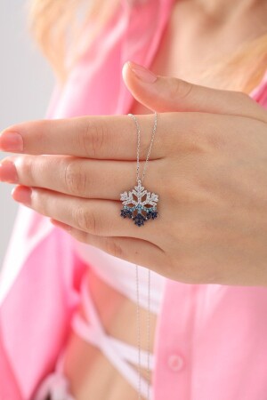 MNZ-النساء 925 سدرلينغ الفضة سلسلة لون انتقال ثلجية رقبة عنق بيلسن24 - Bilsen Store