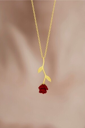 MNZ-ذهبية مزدوجة الورق الأحمر الوردي العنق مع 925 سدرلينغ سلفر سلسلة بيلسن83 - Bilsen Store