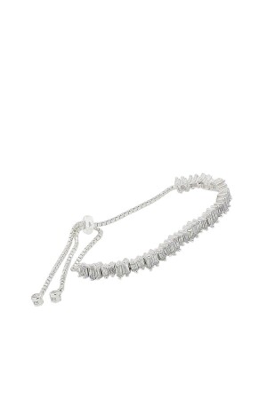 MNZ-النساء 925 سدرلينغ الفضة Baguette الحجر روديم المصعد سوار SGTL2780 - Söğütlü Silver