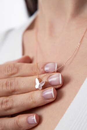 MNZ-النساء الحجر الأبيض التفصيلي طائر النموذج الرقم الفضي العنق 925 الفضة النقدية - Elika Silver