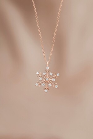 MNZ-النساء 925 سدرلينغ الفضة سلسلة وردة مزق الزيركون الحجر الأبيض ثقب الثلج العنق SSS-EEE-00111 - Bilsen Store