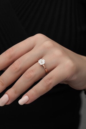 MNZ-النساء قابلة للتعديل للفراشات المعدنية زهرة ماغنوليا خاتم الفضة للنساء 925 جنيه استرليني TRDYL1009 - NEREZE