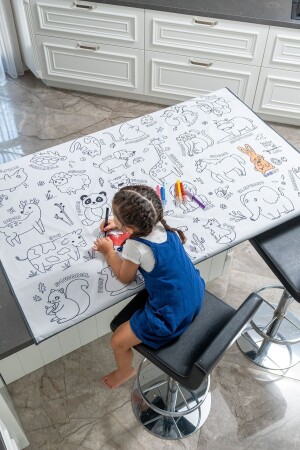 مقعدة طلاء MNZ قابل للغة الإنجليزية الغسيل الدروسية اللعبة التعليمية الدليل السائل الحجم الكبير 95x150cm SGRL-0034 - Glarus