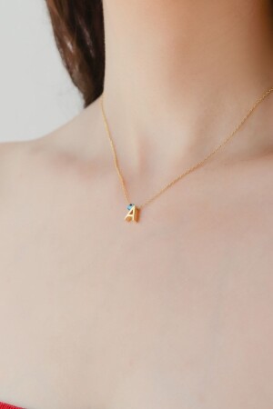 MNZ- ثلاثي الأبعاد الحرف A مع 925 سترلينغ فضية العيون النسائية رقبة فضية MNMSA01 - Minamis Silver