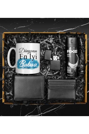 MNZ-مخصصة لليوم الأب كوب و محفظة و بطاقة عمل حامل و خفيفة و ديزودرانت للرجال A152649 - Apollon Gift