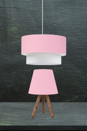 مصباح معلق من كيك MNZ شمعة و ثلاثية قدم مصباح خشبية من قلوب اثنين وردي AAGK9009 - Art&Gift