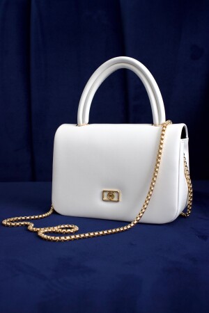 حقيبة كتف النساء من MNZ مع شريط سلسلة بيضاء - Mossi