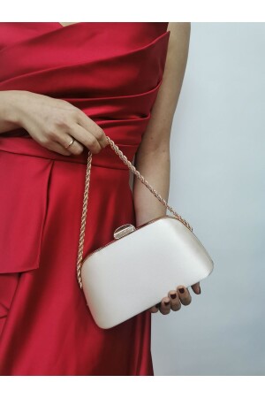 ملابس مساء عارية من جلد ساتين للمرأة من MNZ - كوبات محفظة سلسلة شريط يد خطبة الزفاف خطبة ليلة كيس الكتف - Nazart