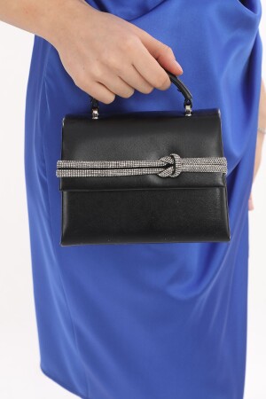 ملحقات حجر من لون MNZ- الأسود مغناطيسي إغلاق شرائح الكتف قابل للاستخدام (حجم صغير) ثوب المساء حقيبة النساء - Piedra