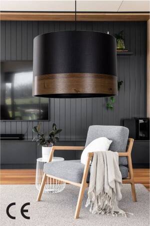 مصباح عودة ذاتية ذاتية ذات نمط من الخشب من MNZ - شمعة شمعة ABS سوداء شمعة - 6801 - Vivido Abajur