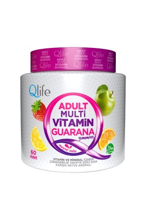 MNZ- Adult Multivitamin Guarana Gummies 60 حبوب مقلية Q- life905 - Q LİFE