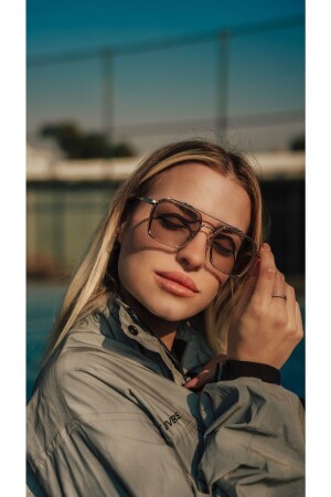 MNZ- مستطيل شفاف الوردي إطار واحد صناديق شمسي Ae-0039c6 AE-0039C6 - Angel Eyes