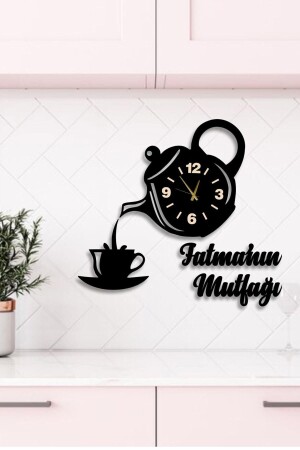 تسمى MNZ تصميم الشاي ديكوراتي ساعة الجدار المطبخ، ساعة تشاي ديكورات المطبخ - AHŞAP HEDİYENİZ