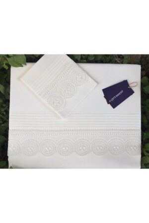 كريم المزروع المزروع من MNZ Ahu غطاء غطاء مزدوج - Çeyiz Bahçesi