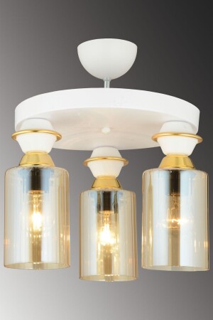 MNZ-بيضاء ثلاثي الفاتورة النواة الزجاج الفاخرة الشنارة AK00074 - Kraliçe