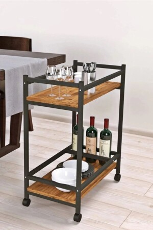 طاولة خدمة MNZ، طاولة عرض، طاولة جانبية، طاولة جانبية، طاولة قهوة، طاولة عجلات، سيارة بار الخادم ALS140220237 - HNC HOME