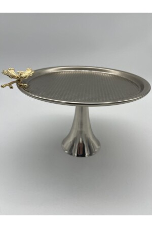 علبة تقديم الشاي والقهوة والخدمة المعدنية الفضية المربطة بأقدام MNZ، القائمة AMT560 - Fiyakalı Ürünler Atölyesi