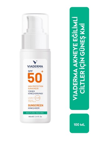 MNZ- Anti- Acne SPF 50 واقي الشمس للوجوه والجسم للجلد المرضى للثدي - Viaderma