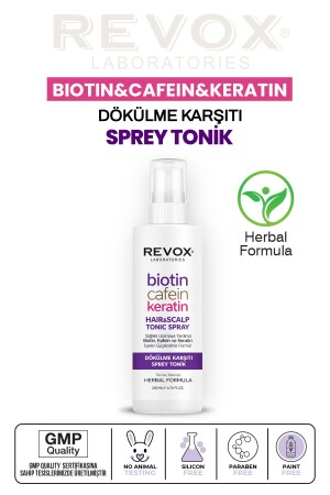 MNZ- Anti- Hair Loss Spray Tonic containing Biotin- Caffeine and Keratin، تساعد في النمو الصحي 200 مل. - Revox