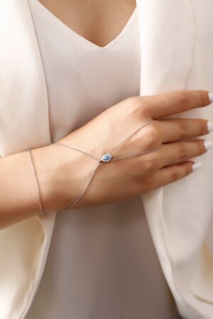 MNZ-النساء Aquamarine Stone Shuttle الفضة Shahmaran SARISAHMRJ901 - SARIASLAN