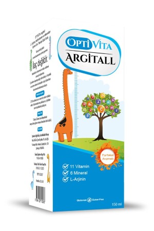 مكمل غذائي من MNZ- Argitall يحتوي على L- Arginine- Multivitamin و Minerals للأطفال 150 ml مخروط - Optivita