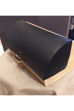 خزانة تخزين الخبز من الخشب من MNZ مع غطاء معدني - Arow