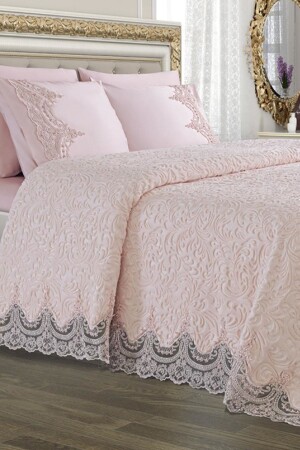 MNZ - فرنسية مزدوجة غطاء المزق المزق مجموعة Arus Pudra 206112 - Çeyiz Diyarı