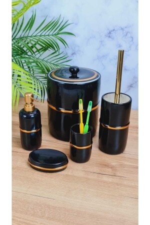 MNZ-الفخامة البورتسلان الأسود حمام مجموعة ARWVLNC - AROW