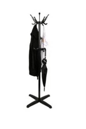 MNZ-موقف معلق رف معطف فاخرة ساكن أسود معطف رف رماد - ENZELO