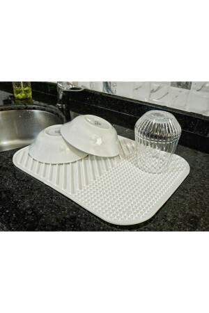 مقلاة جفاف الأطباق من سليكون MNZ - مقلاة سليكون من العلوي - Ata Home