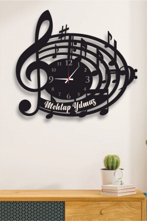 MNZ-موسيقى شخصية موضوعية ساعة جدارية ديكورative clock with music-clock-text - AHŞAP HEDİYENİZ