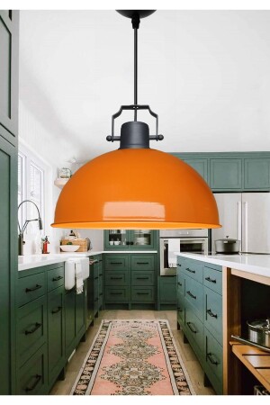 MNZ-سويسري ريترو نارنجي مصباح معلق معدني كافي مطعم مطبخ مدخل Ayd-3582 - Homing