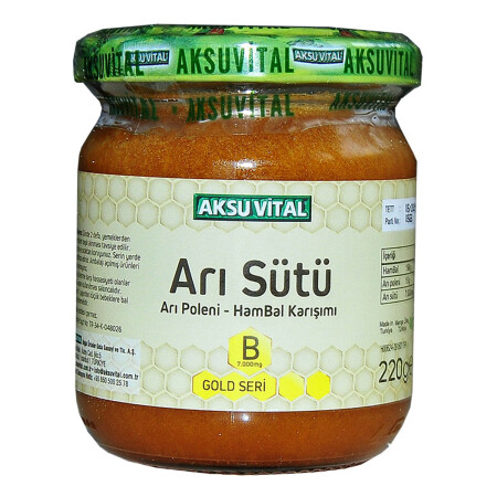 MNZ - ريال جيلي حبوب حرارة العسل خليط B 7000 مگ ذهبية سلسلة 220 جرام - Aksuvital