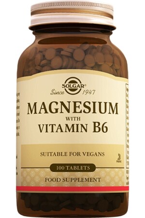 MNZ- المغنيسيوم مع فيتامين B6 100 حبوب (MAGNESIUM MAGNESIUM) hizligeldicom052167 - Solgar